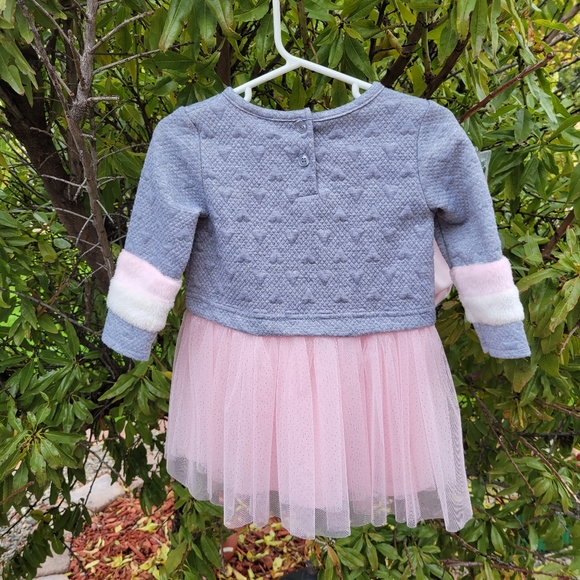 Little Lass Girls Heart Pink and Rose Gold Glitter Tutu Dress Size 18 M - Picture 6 of 9